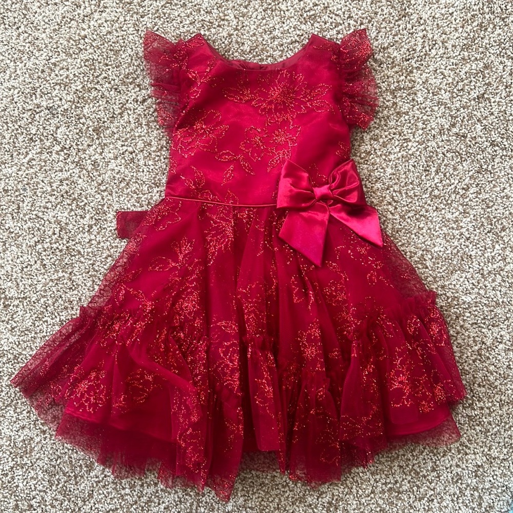 Jona Michelle special occasion red sparkle dress size 3T new with tags baby girl